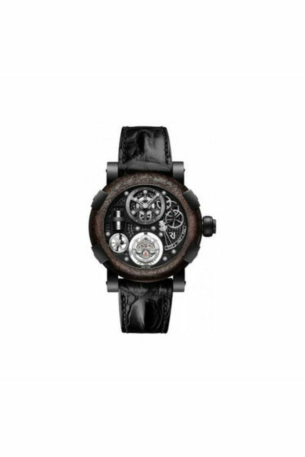 romain jerome titanic steampunk tourbillon 50mm black pvd with titanic rusted steel bezel limited edition men's watch-DUBAILUXURYWATCH