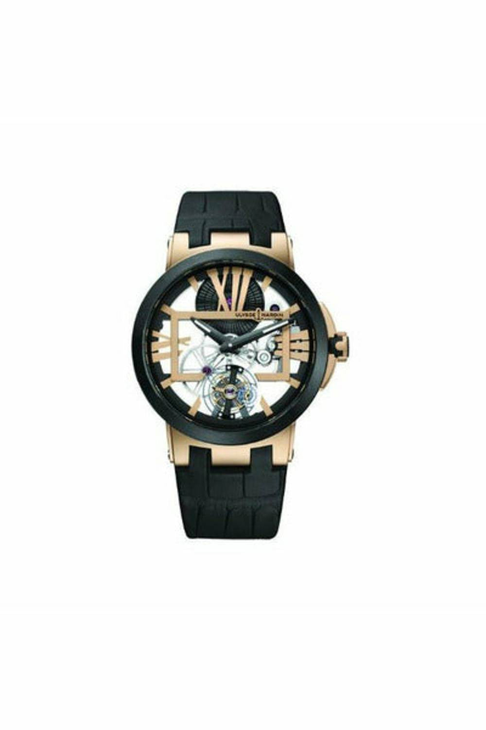 ulysse nardin executive skeleton tourbillon 45mm 18kt rose gold men's watch-DUBAILUXURYWATCH