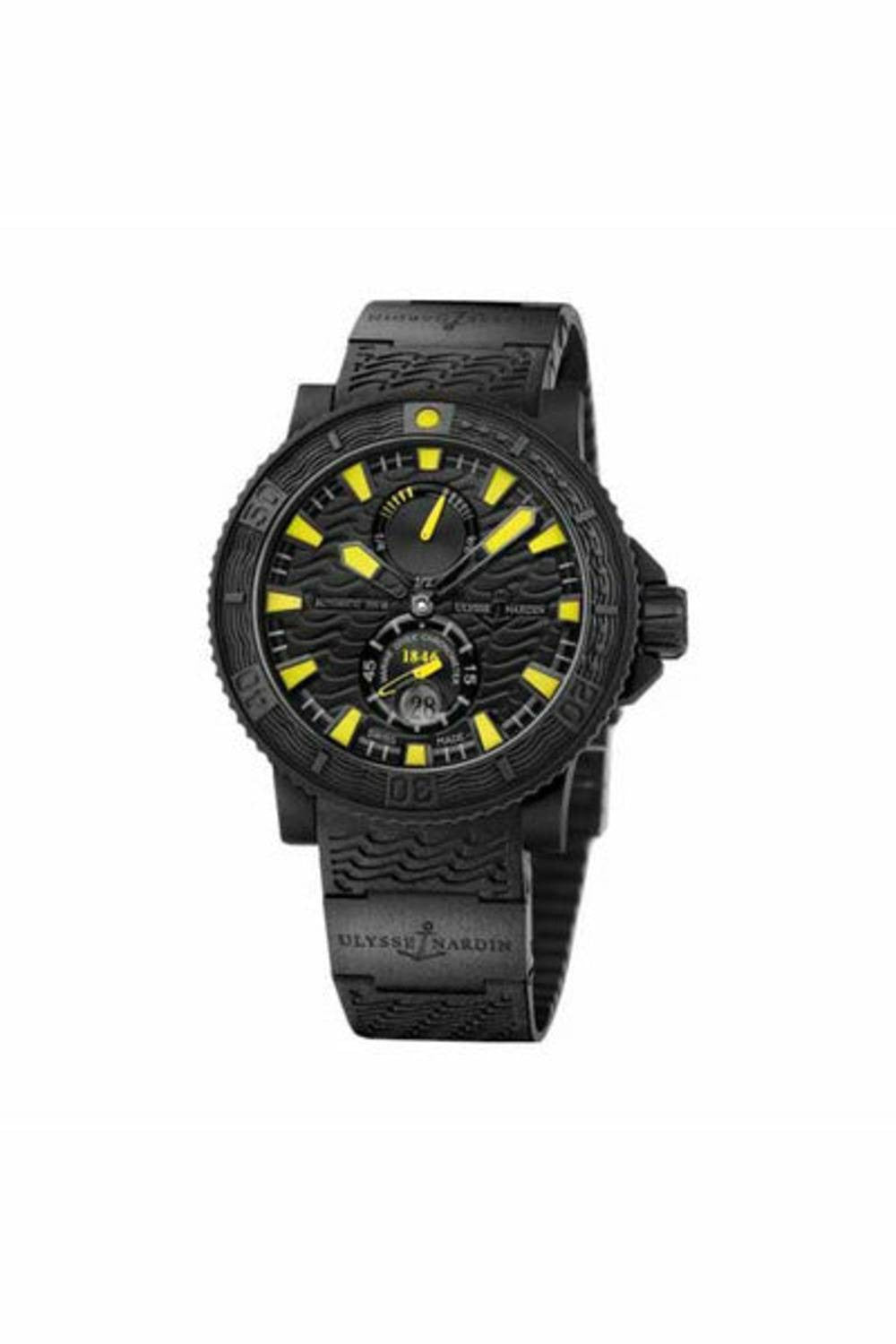 ulysse nardin maxi marine diver black sea special edition 45.8mm rubber clad stainless steel men's watch-DUBAILUXURYWATCH