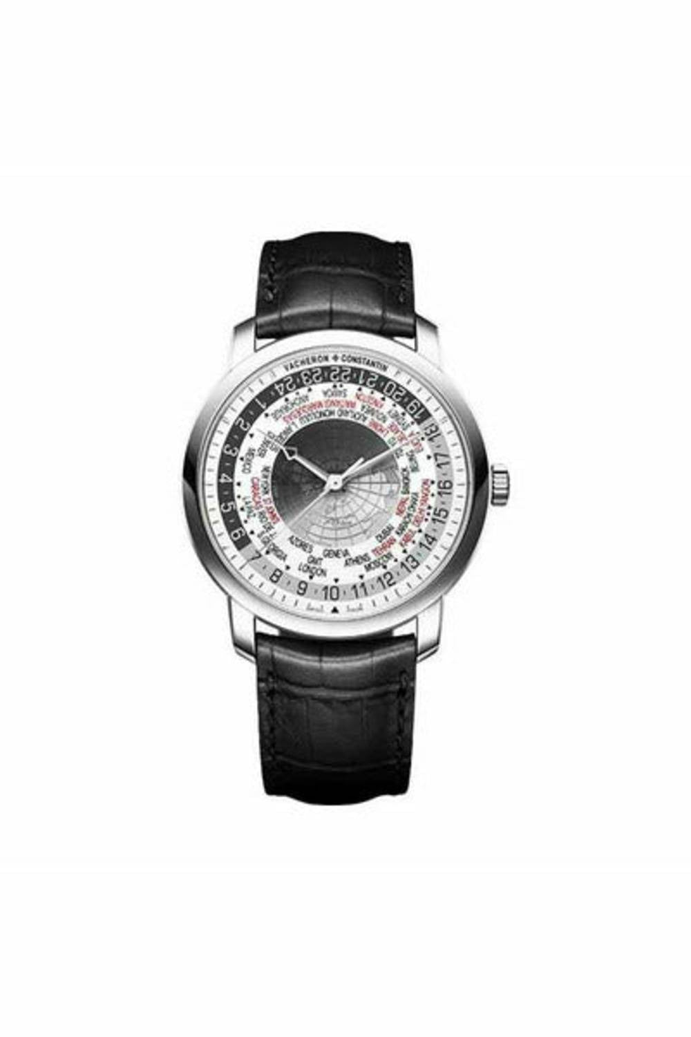 vacheron constantin traditionnelle world time 42.5mm 18k white gold men's watch-DUBAILUXURYWATCH