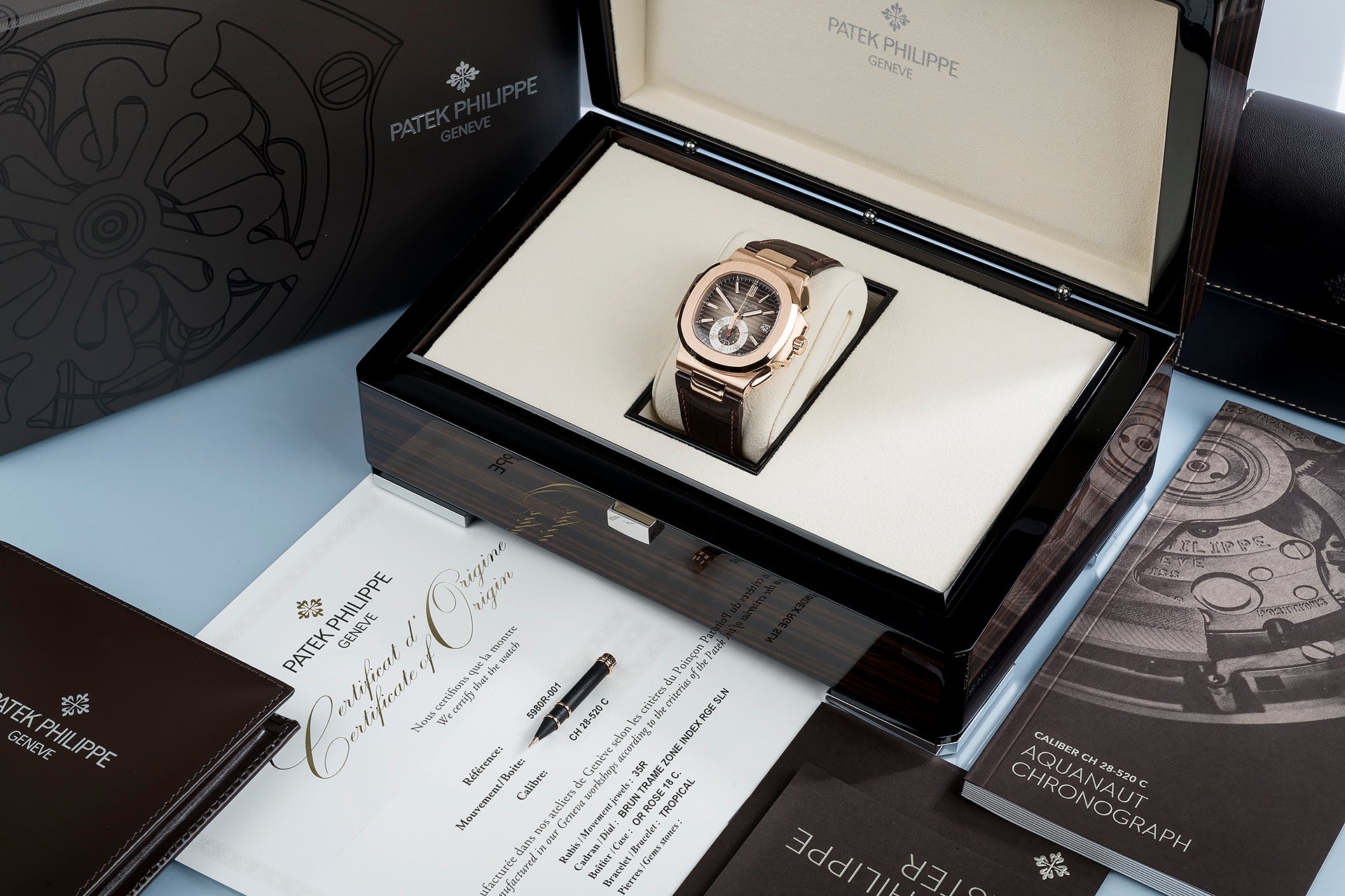 Philippe Nautilus 5980R-001 – Rose Gold, Chronograph-DUBAILUXURYWATCH