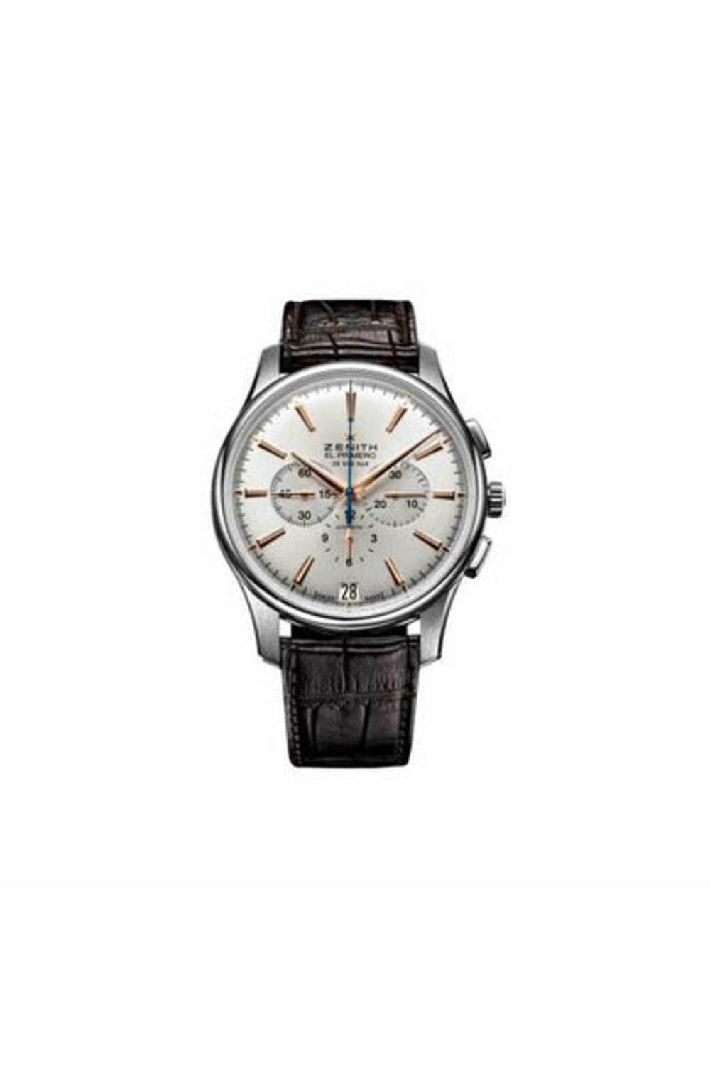 zenith captain chronograph 42mm stainless steel men's watch-DUBAILUXURYWATCH